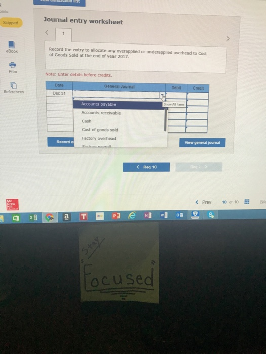 show the company incurred $1,542.000 of actual overhead ocuse Chapter 19 -