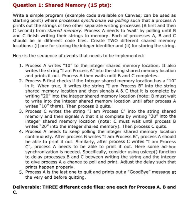  Write a simple program (example code available on Canvas; can be