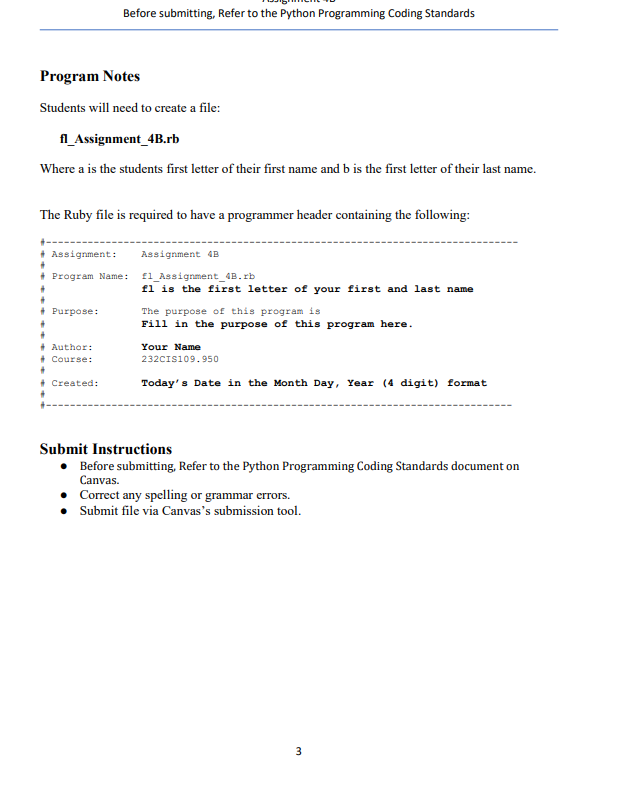 purpose of this assignment is to familiarize you with the writing Ruby