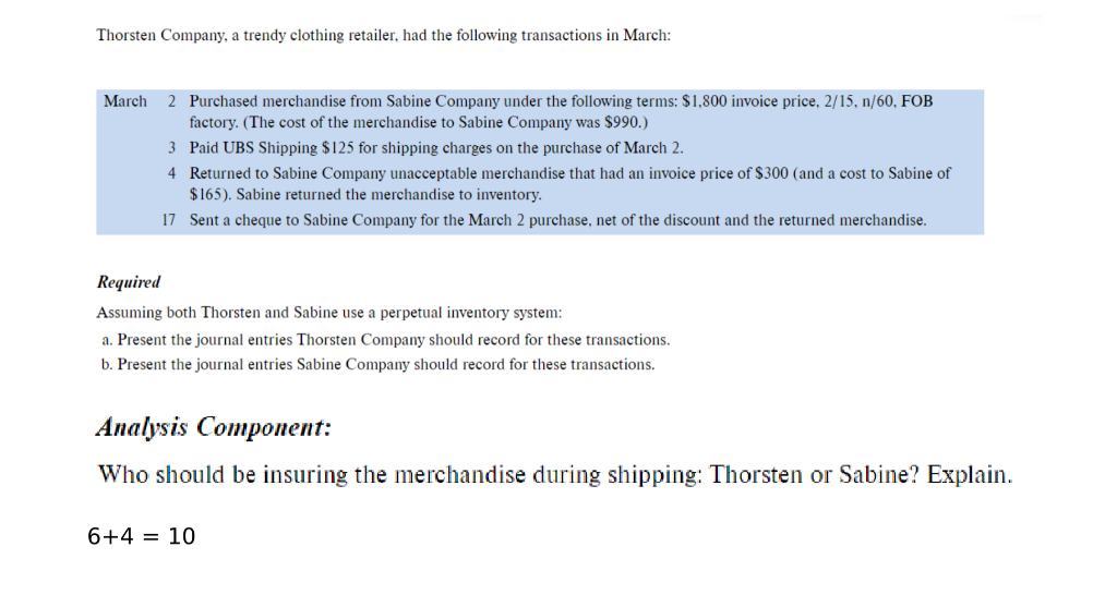 NEED ANSWER OF THIS PLEASE Analysis Component: Who should be insuring