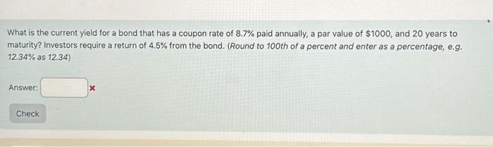 what is the current yield for a bond that has a coupon