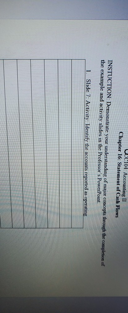 Shop Statement of Cash Flows For year ended December 31, 2019 Cash