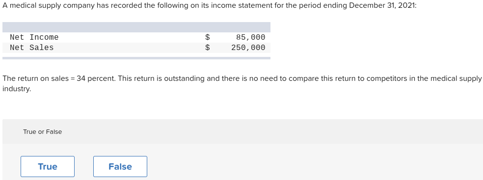 Please answer all 10 questions No explanations required The return on