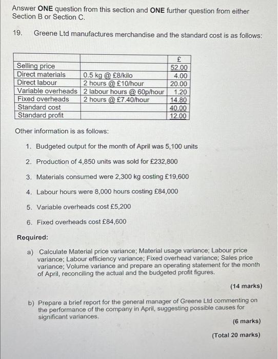  Answer ONE question from this section and ONE further question from