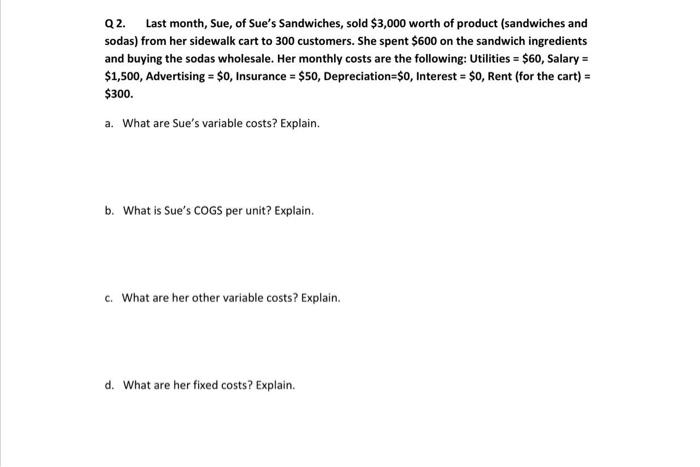 other 1. Calculate Total Revenue for the items below: (Selling price is