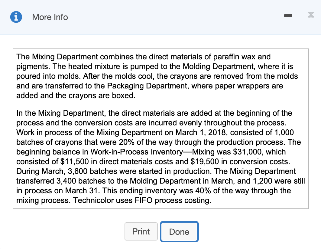 Department to the Molding Department the Technicolor general ledger induced the following