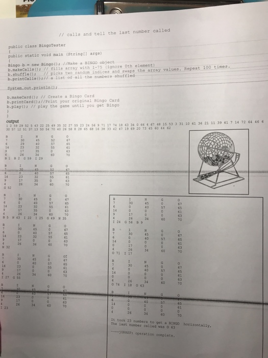a bingo board according to the requirements and do it. There are