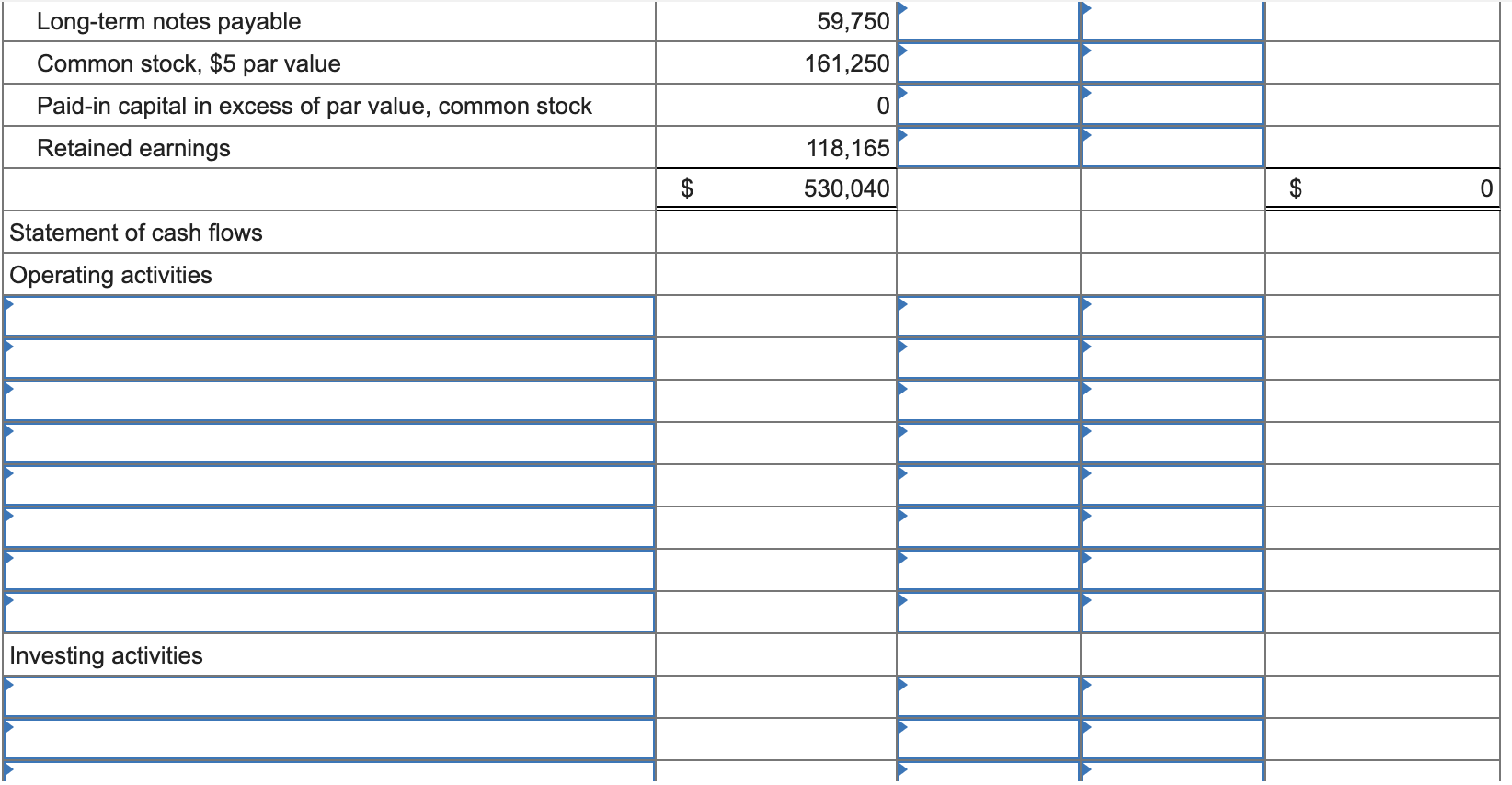 year income statement, comparative balance sheets, and additional information follow. For the