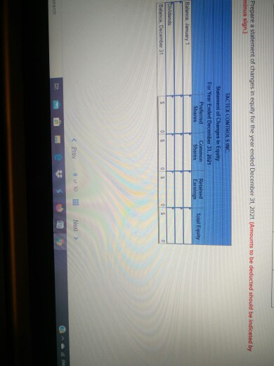 December 31, 2019 Tactex Controls Inc. Equity Section of the Balance Sheet