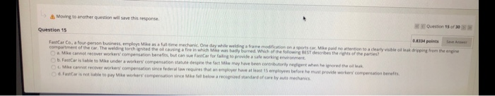  Moving to another question will save this response. Question 15 FanstCar