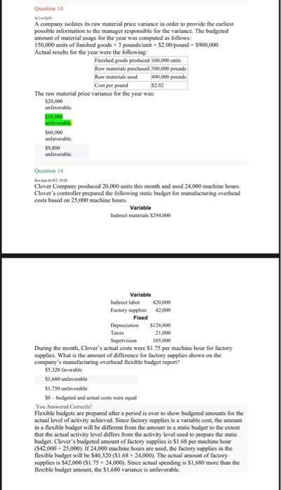 2 questions, please full answer with steps Question 14 ISION A company