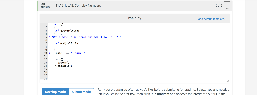 that contains methods getNum and add0. The getNum user and the add0