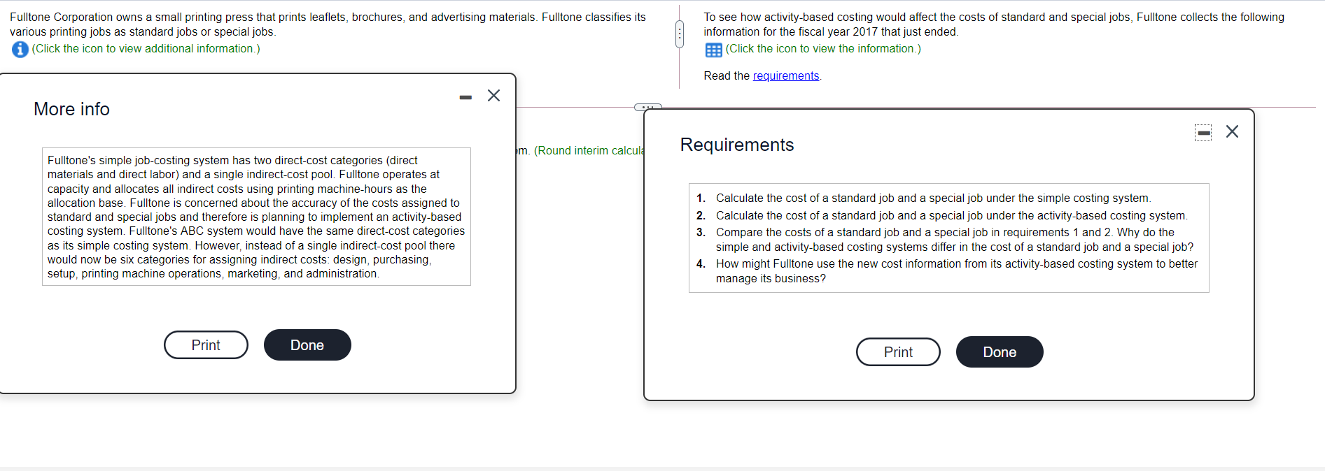 Number of printing jobs 3 Price per job 4 Cost of supplies