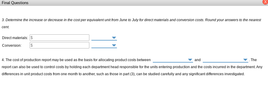 the nearest cent. 4. Discuss the uses of the cost of production