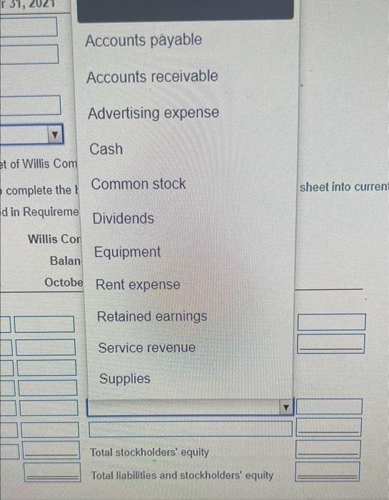 , Inc. Supplies Total expenses Expenses: Accounts payable (g Accounts receivable Advertising