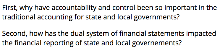  First, why have accountability and control been so important in the