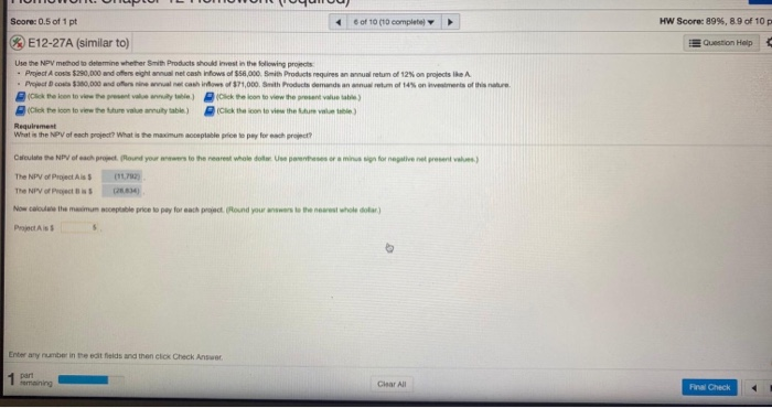  can you please answer for project A and B HW Score: