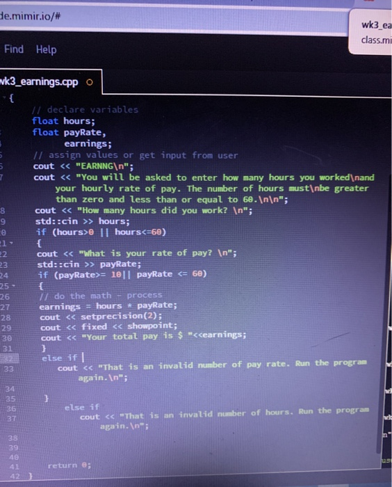 pay entered is less than 10.00 or greater than 60.00. a message