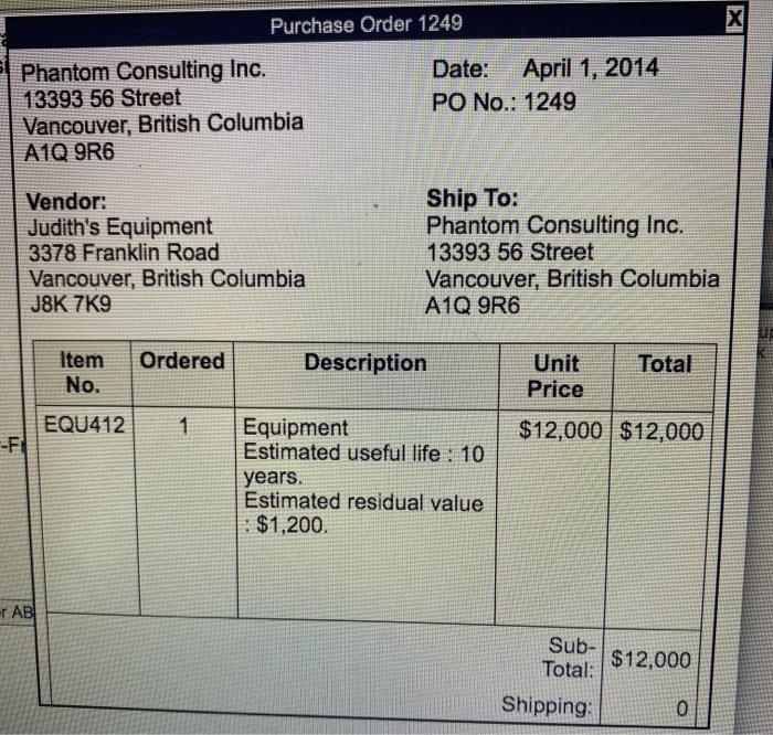 following alphabetized post-closing trial balance at March 31, 2014 BARCE Accounts payable