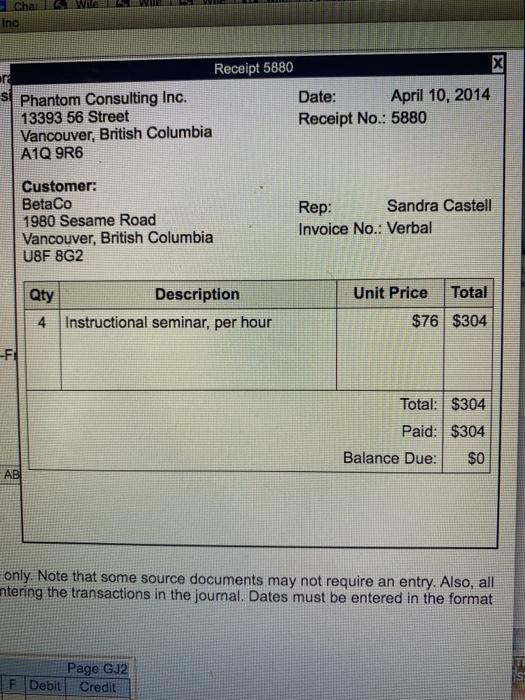Deposit slip (April 1) de 3295 The Grayson Group Bill Purchase Order