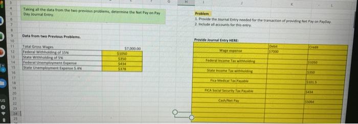 you will provide a journal entry with provided data as well as