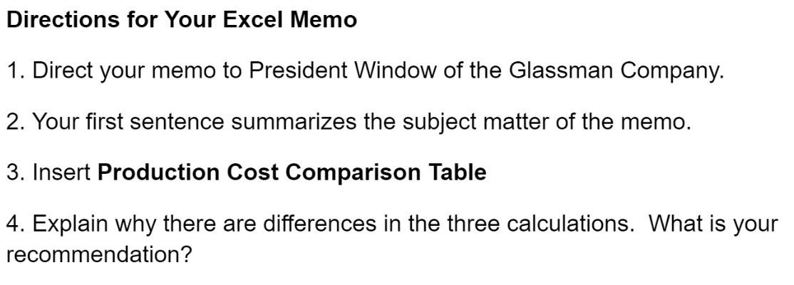 Rates Assume that manufacturing overhead for Glassman Company in the previous exercise