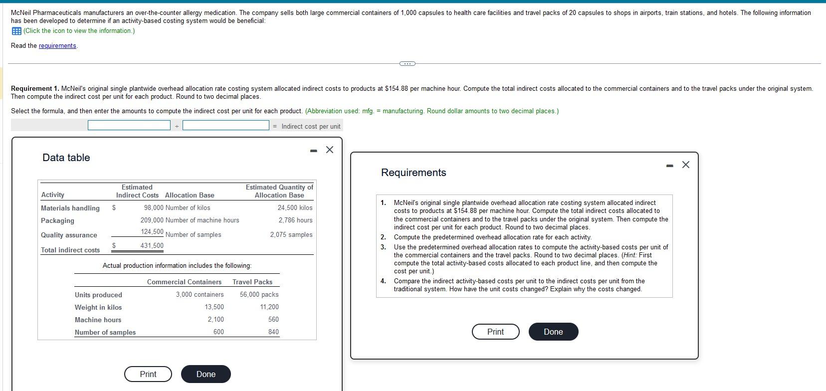  has been developed to determine if an activity-based costing system would