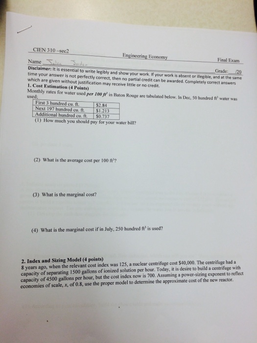 Need help solving this problem Monthly rates for water used per 100ft^3