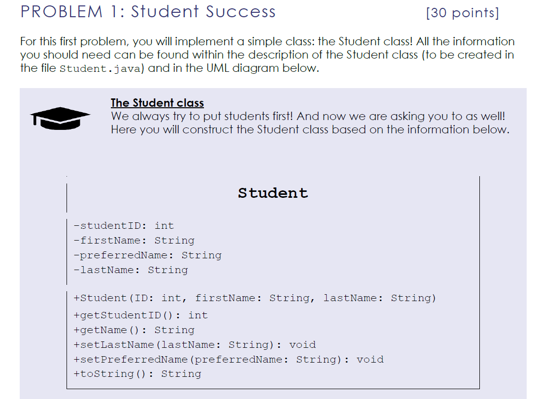 Hello, I need help with this Java exercise. Thank you in advance.