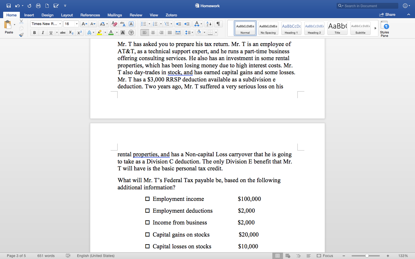 w Homework Q Search in Document Home Insert Design Layout References