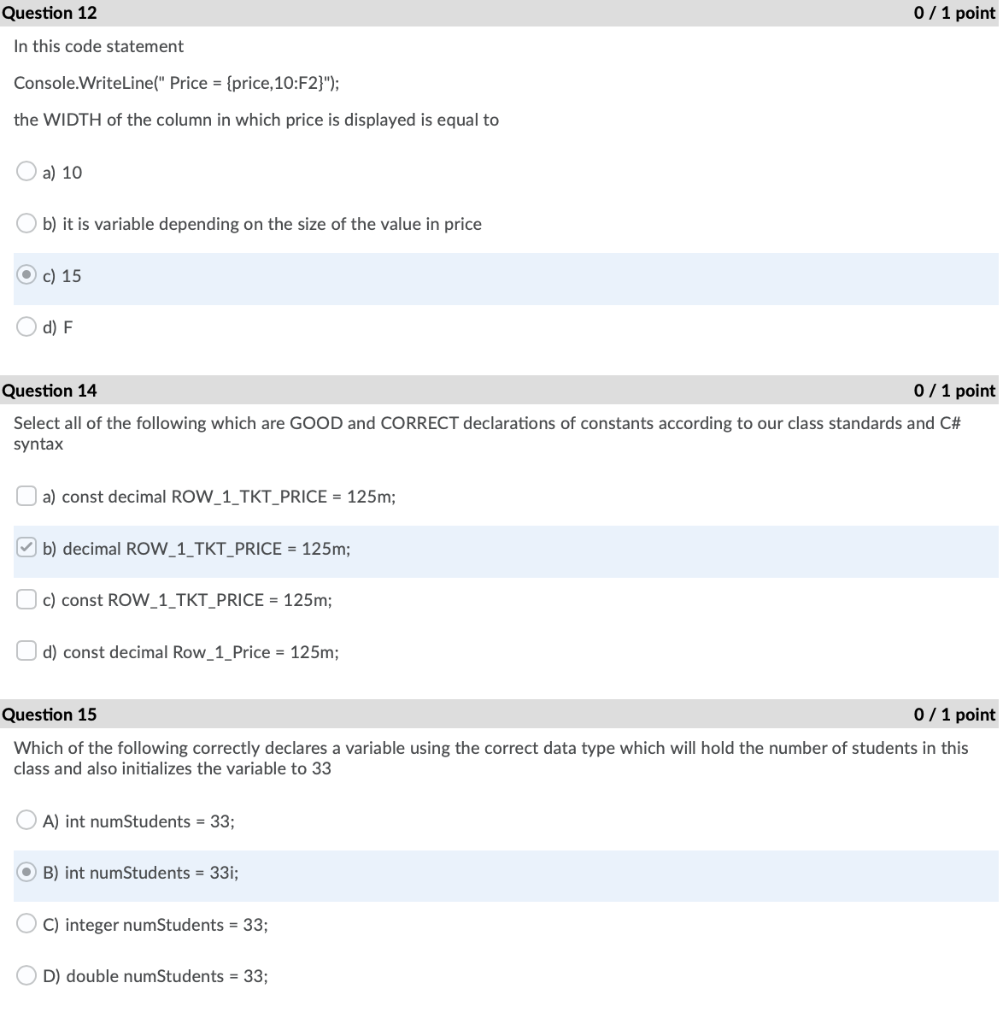 correctly Ob) This code does not conform to class standards for variables
