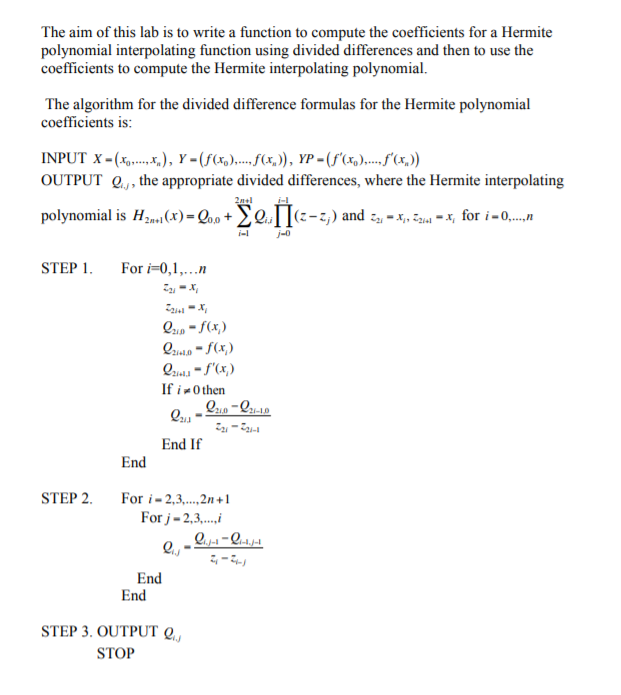 The aim of this lab is to write a function to