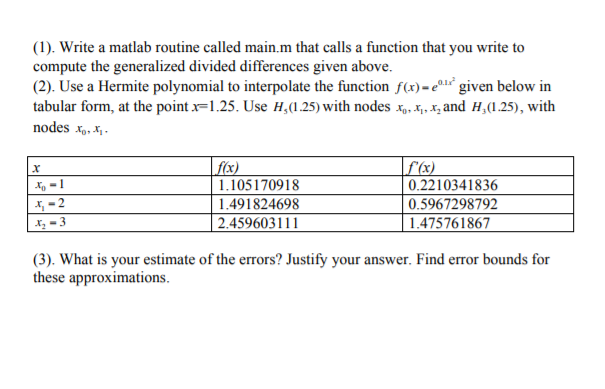 compute the coefficients for a Hermite polynomial interpolating function using divided differences