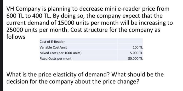 VH Company is planning to decrease mini e-reader price from 600