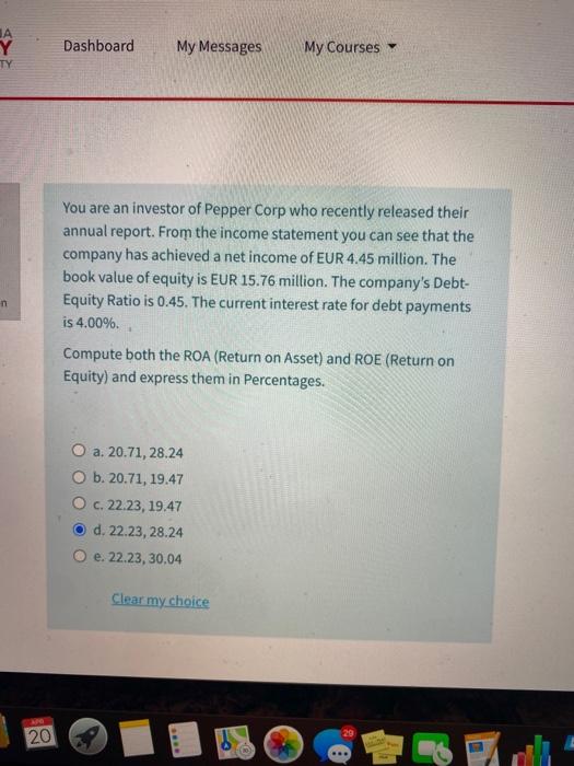 is the answet A or D ? quick Y TY Dashboard My