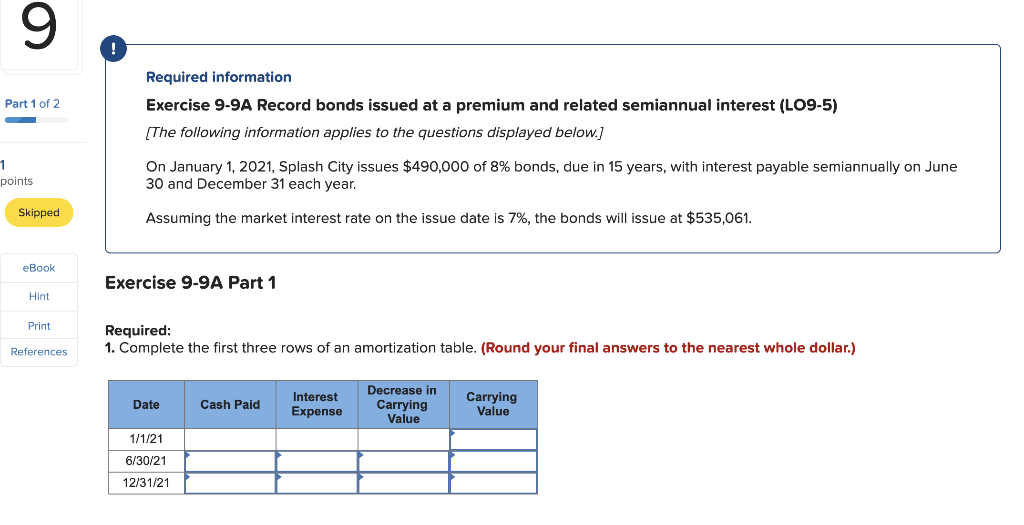 Tropical Paradise borrows $47,000 by agreeing to a 6%, six-year note with