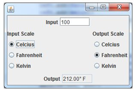 In Java: Write a Java GUI application to do temperature conversions between