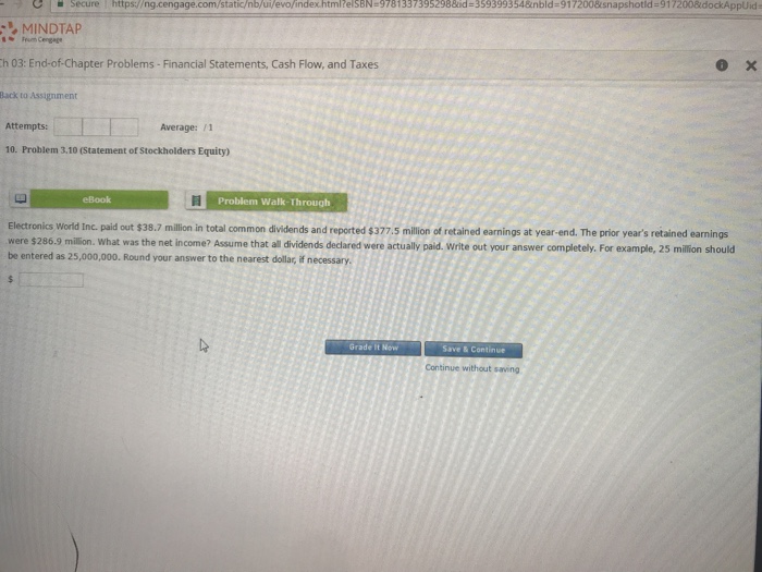 Cash Flow, and Taxes Back to Assignment , Attempts: Average: 13 8.