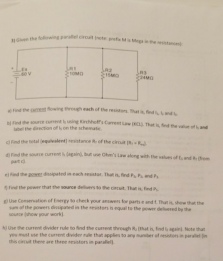  ans plz Dg parallel circuit (note: prefix M is Mega in