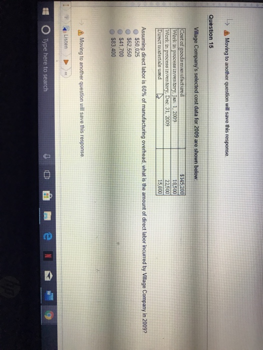  > Moving to another question will save this response. Question 15