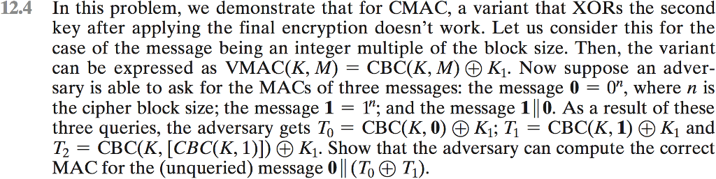  In this problem, we demonstrate that for CMAC, a variant that