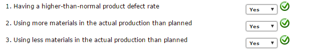 as a performance evaluation measure for responsible managers. Materials variance occurs when