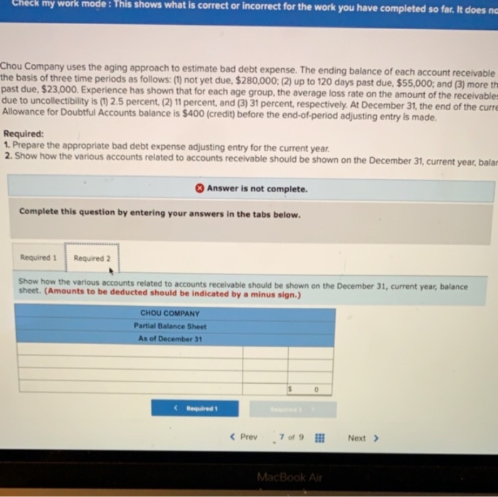  Check my work modeninis Shows what is correct or incorrect for
