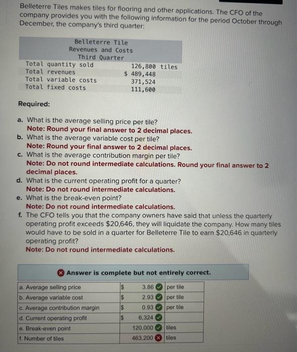 The answer is basically perfect except the last number and I wanna