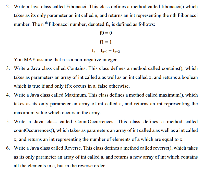 all given problems. All the problems should be listed associated with a