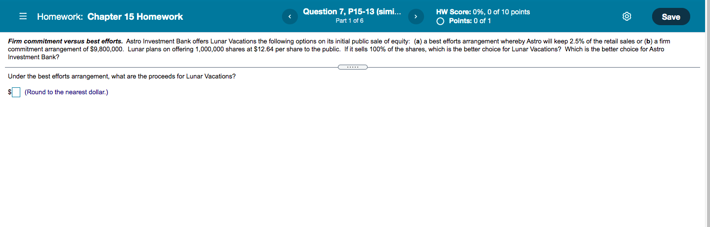  Homework: Chapter 15 Homework Question 7, P15-13 (simi... Part 1 of