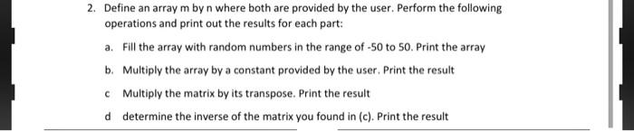 I want solution for the code question 2. Define an array m