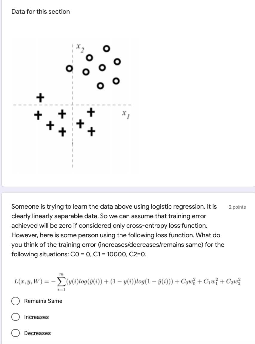  Data for this section + * + 2 points Someone is