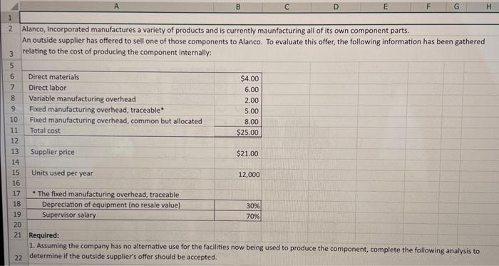  Please complete all parts (the yellow boxes) correctly in Excel format