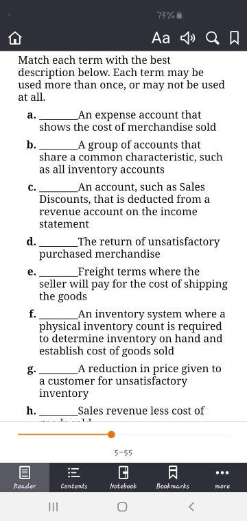 the cost of merchandise sold A group of accounts that share a
